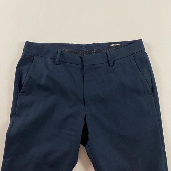 Bonobos Slim Fit Dress Pants Slacks Men's 34 x 30 Measures 36x30 Blue Wool Blend - Picture 4 of 10